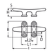 125mm Low Flat Cleat Four A4 Stainless Steel