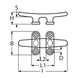 125mm Low Flat Cleat Four A4 Stainless Steel