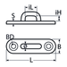75 X 16 Pad Eye Oblong Base A4 Stainless Steel