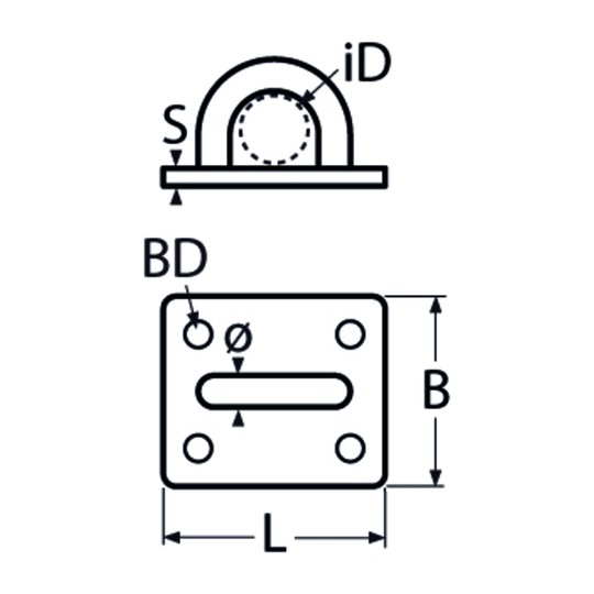 M8 Eye Plate A2 Stainless Steel