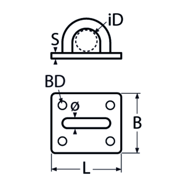 M8 Eye Plate A2 Stainless Steel