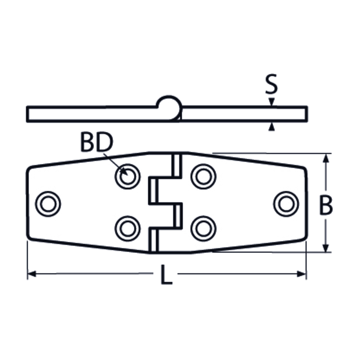 76 X 38 Door Hinge A4 Stainless Steel