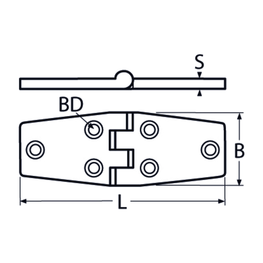 76 X 38 Door Hinge A4 Stainless Steel