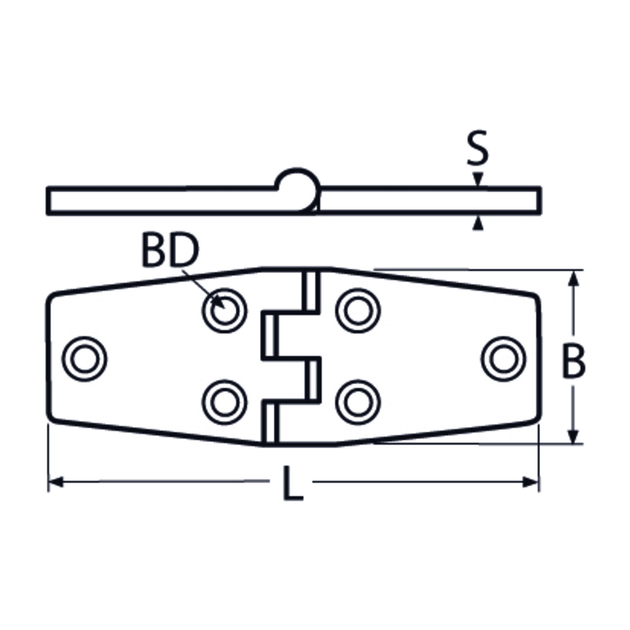 76 X 38 Door Hinge A4 Stainless Steel