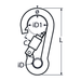 Spring hook with safety screw and eyelet, A4 (316) stainless steel