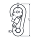 Spring hook with safety screw and eyelet, A4 (316) stainless steel