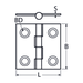 50 X 50 Button Hinge A4 Stainless Steel