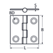 50 X 50 Button Hinge A4 Stainless Steel