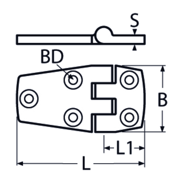56 X 38 Door Hinge A4 Stainless Steel