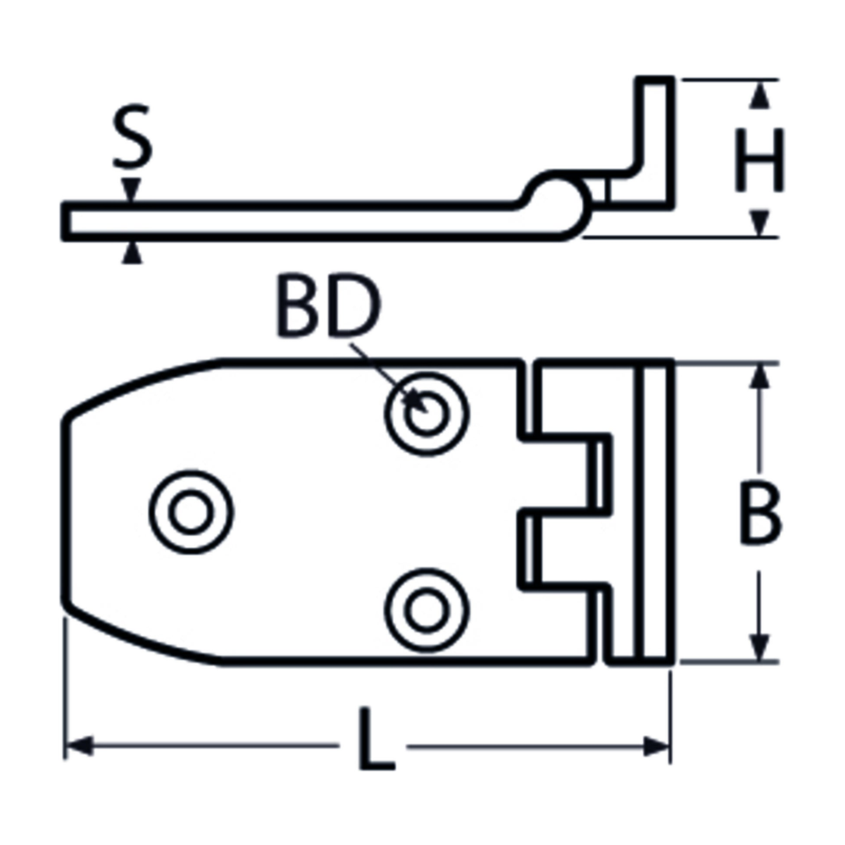 56 X 38 Offset Hinge A4 Stainless Steel