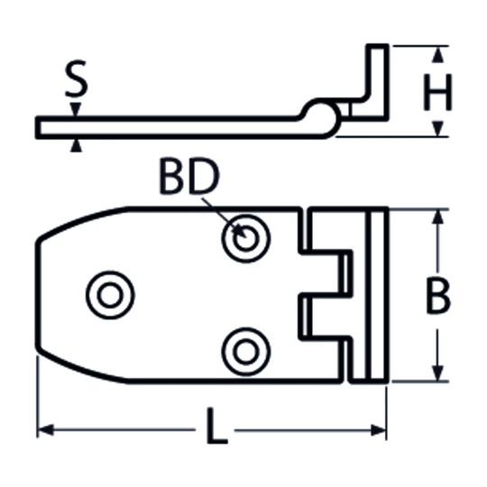 56 X 38 Offset Hinge A4 Stainless Steel