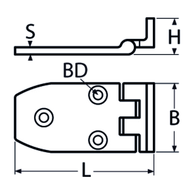 56 X 38 Offset Hinge A4 Stainless Steel