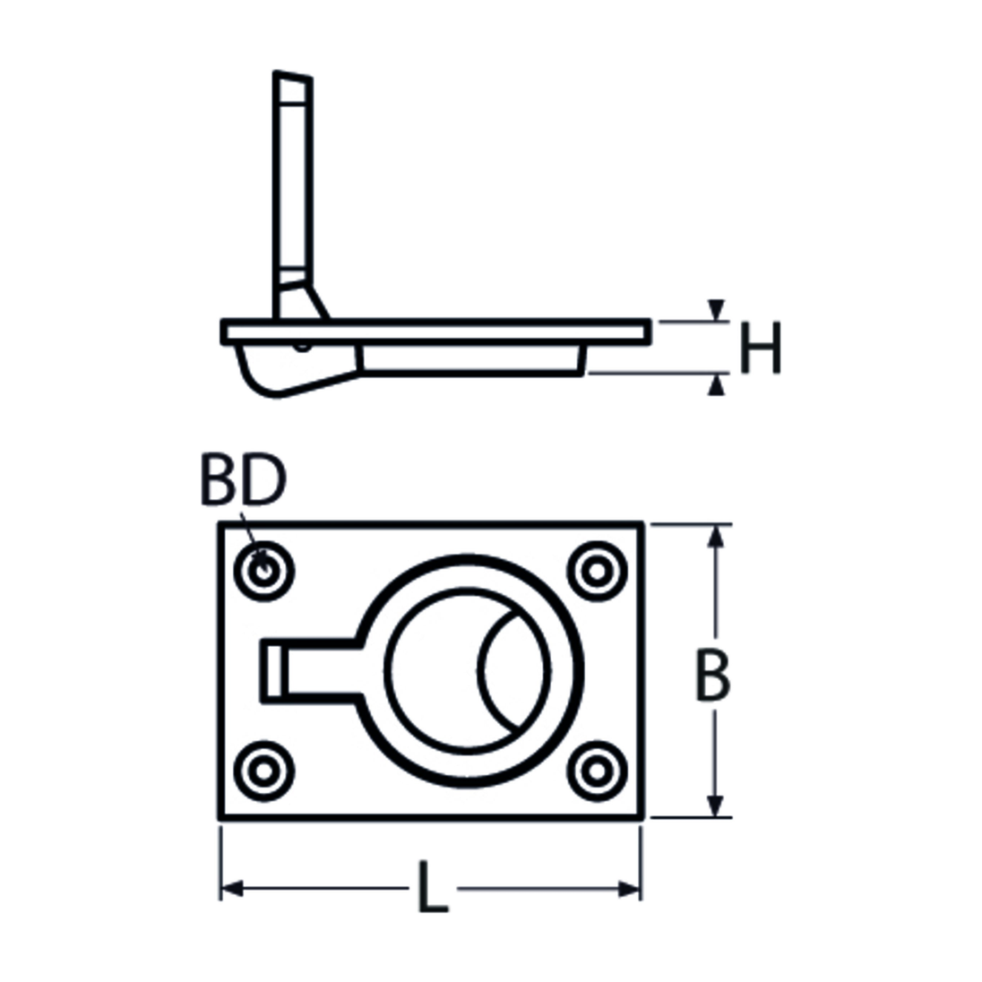 63 X 44 Lifting Ring A4 Stainless Steel