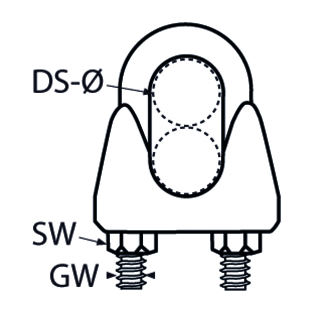 M8 Wire Rope Clip A4 Stainless Steel