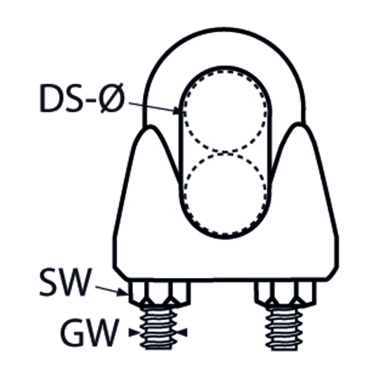 M8 Wire Rope Clip A4 Stainless Steel
