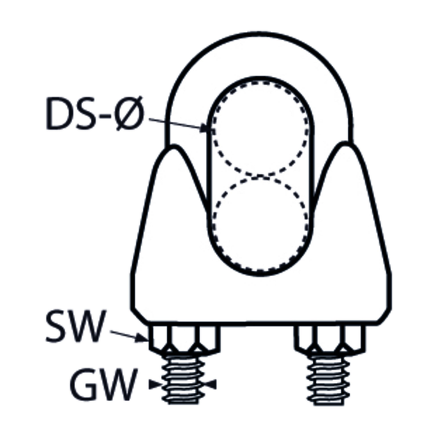 M8 Wire Rope Clip A4 Stainless Steel
