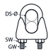 M8 Wire Rope Clip A4 Stainless Steel
