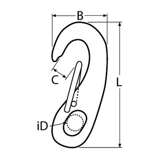50mm Spring Hook A4 Stainless Steel