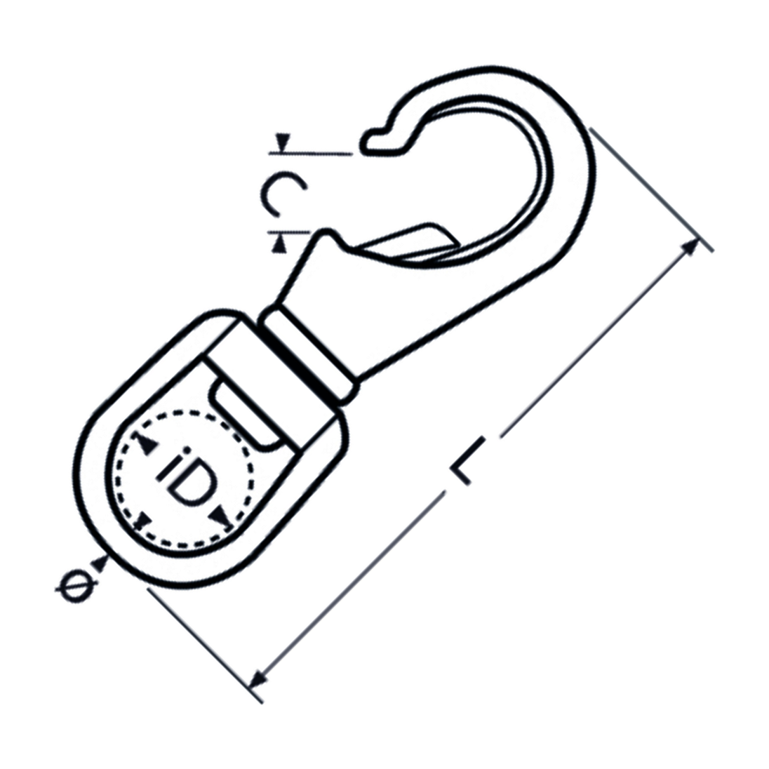 M19 Swivel Eye Snap A4 Stainless Steel