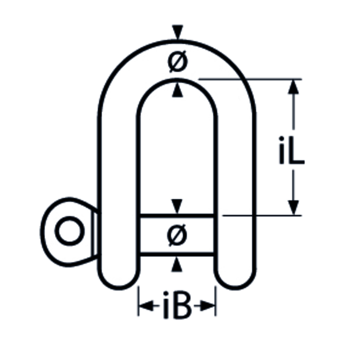8mm Shackle Straight A4 Stainless Steel