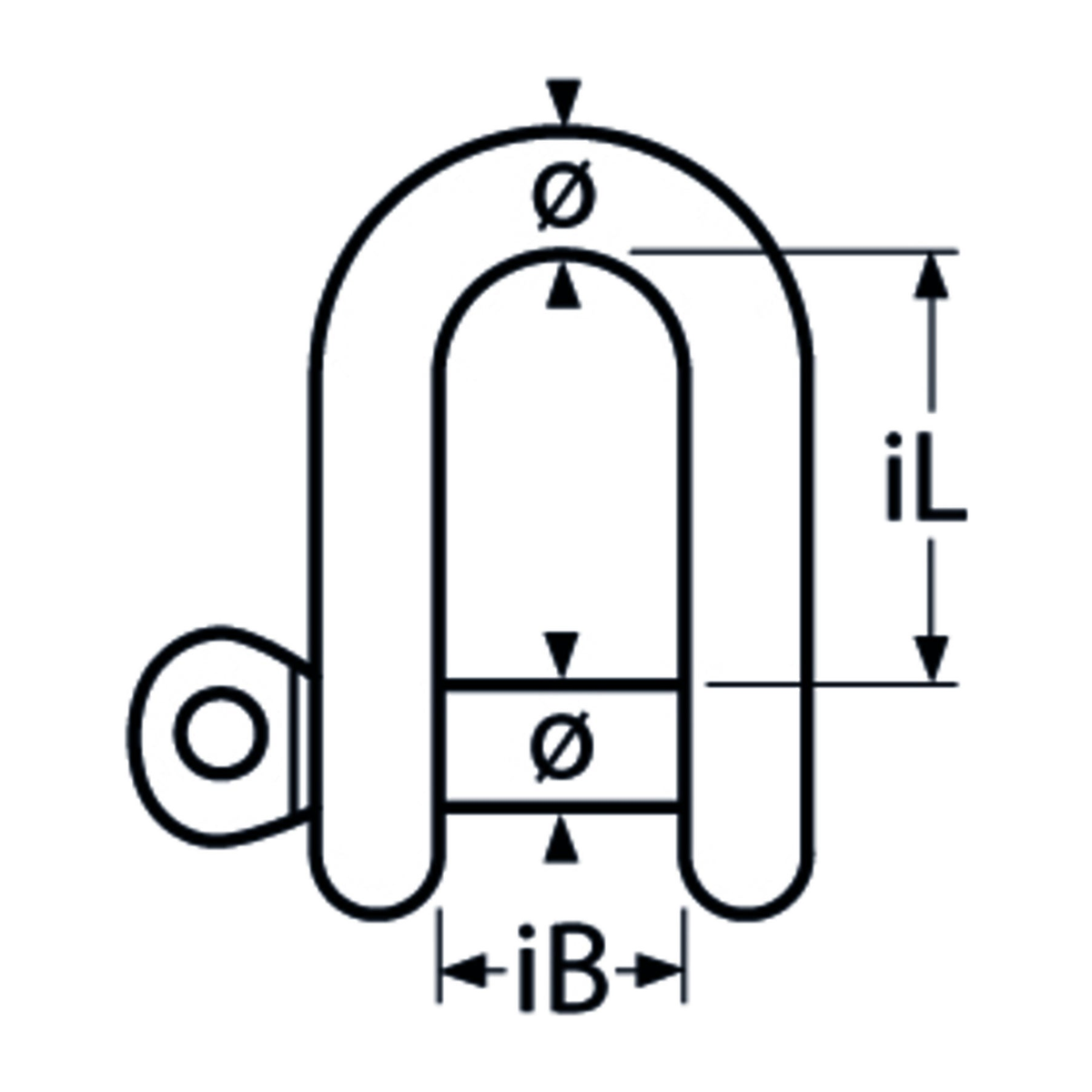 8mm Shackle Straight A4 Stainless Steel