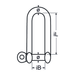 M8 Shackle Straight, Long Type A4 Stainless Steel