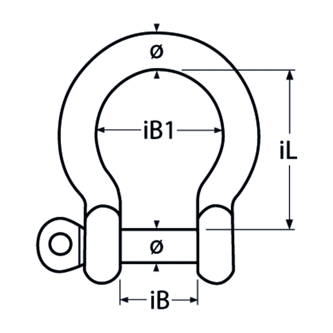 M10 Bow Shackle A4 Stainless Steel