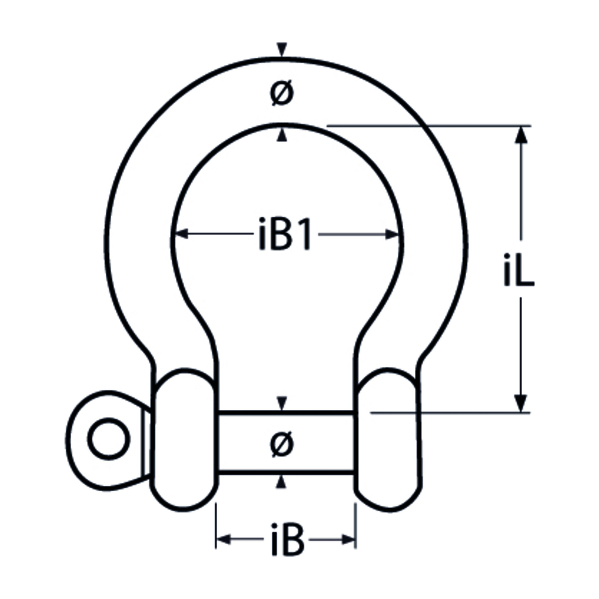 M10 Bow Shackle A4 Stainless Steel