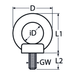 Cast eye bolt, stainless steel