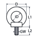 Cast eye bolt, stainless steel