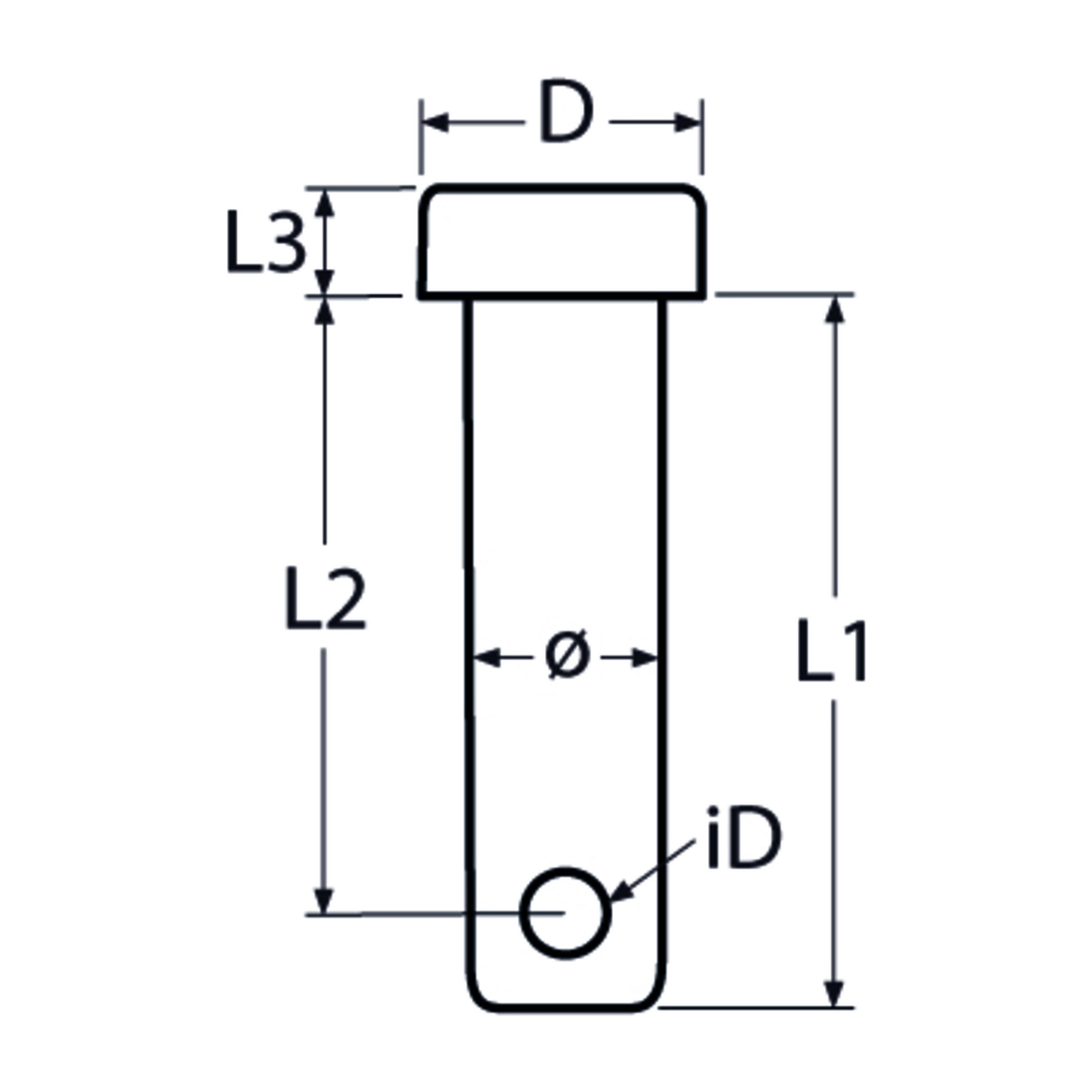 Clevis pin, A4 (316) stainless steel