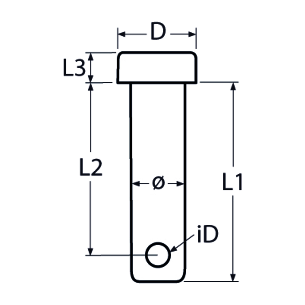 Clevis pin, A4 (316) stainless steel