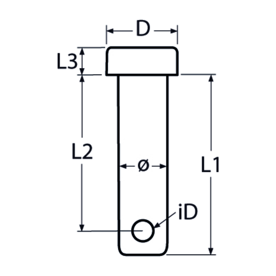 Clevis pin, A4 (316) stainless steel