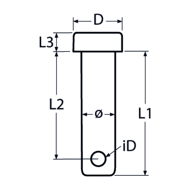 Clevis pin, A4 (316) stainless steel