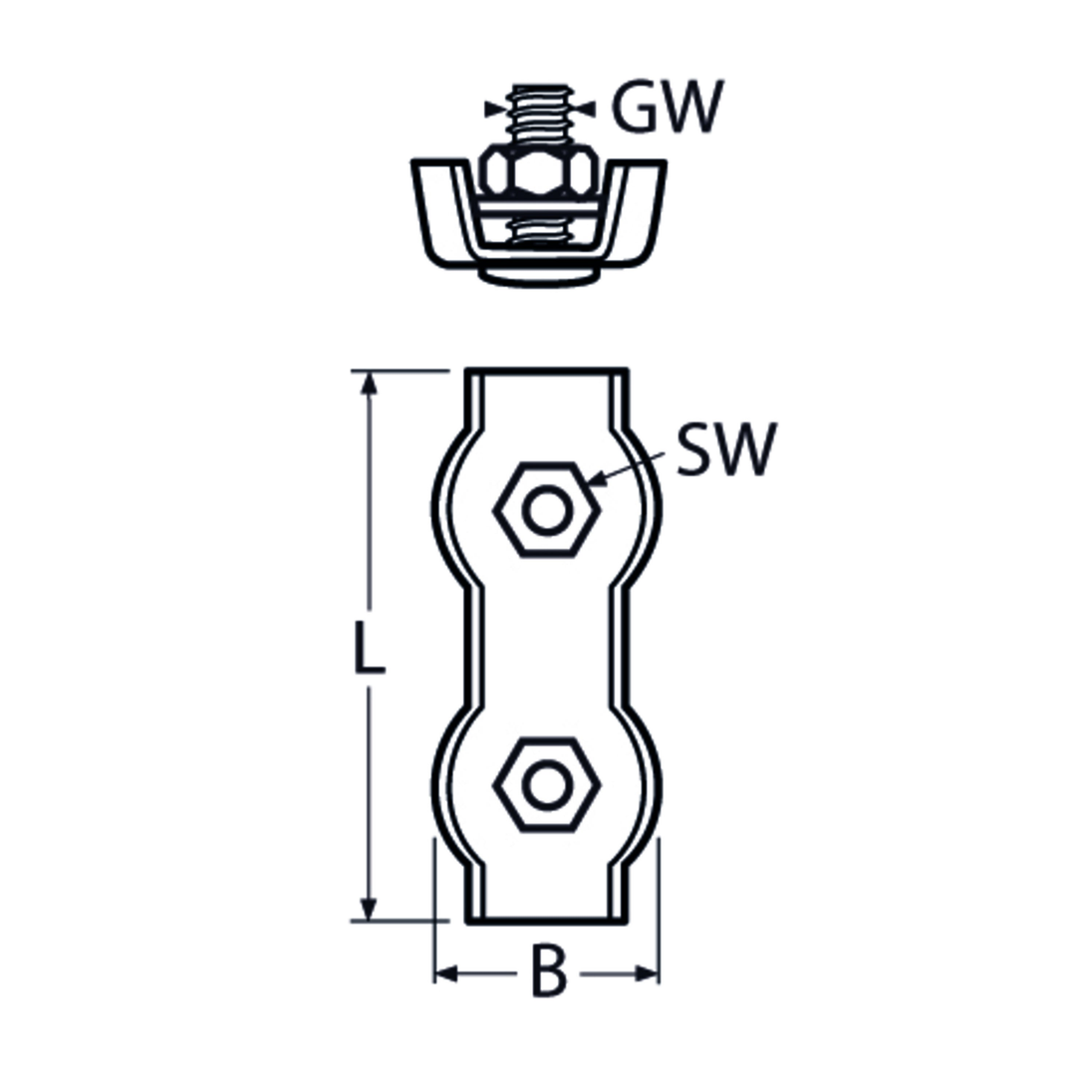 M8 Duplex Wire Rope Clip A4 Stainless Steel