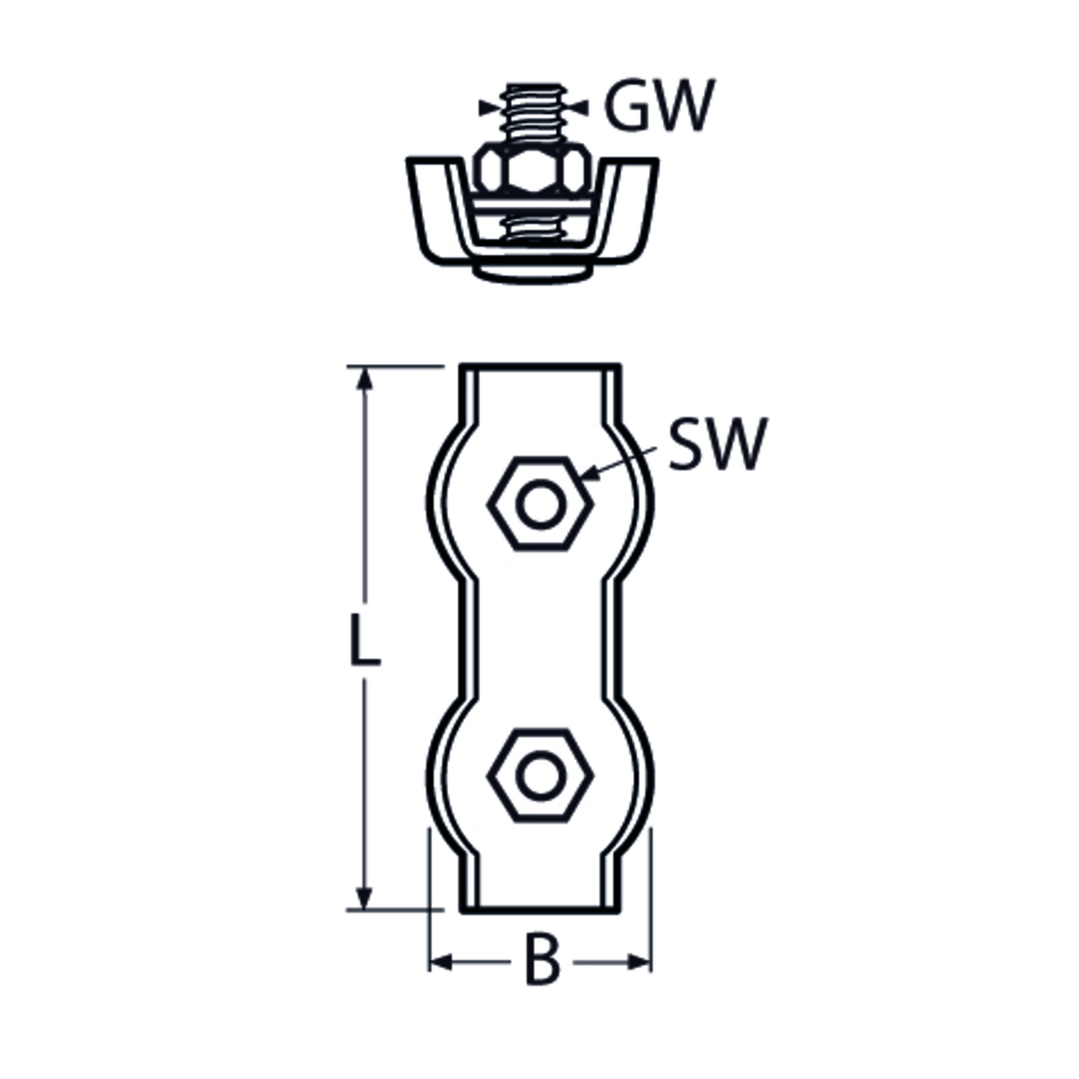 M8 Duplex Wire Rope Clip A4 Stainless Steel