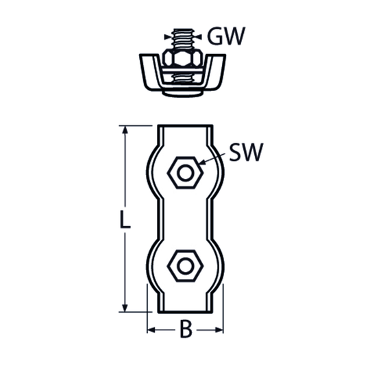 M8 Duplex Wire Rope Clip A4 Stainless Steel