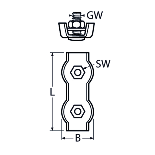 M8 Duplex Wire Rope Clip A4 Stainless Steel