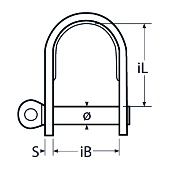 M6 Flat Shackle Short A4 Stainless Steel
