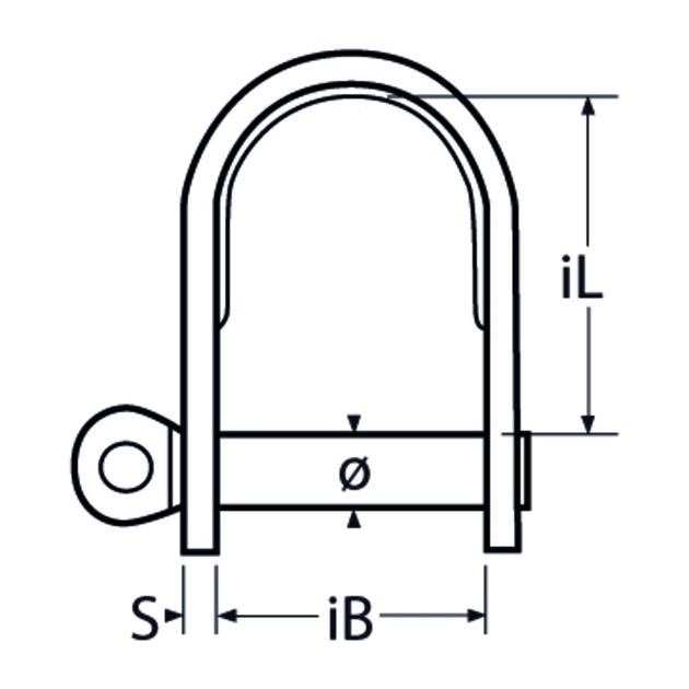 M6 Flat Shackle Short A4 Stainless Steel