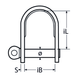 Flat short shackle, stainless steel