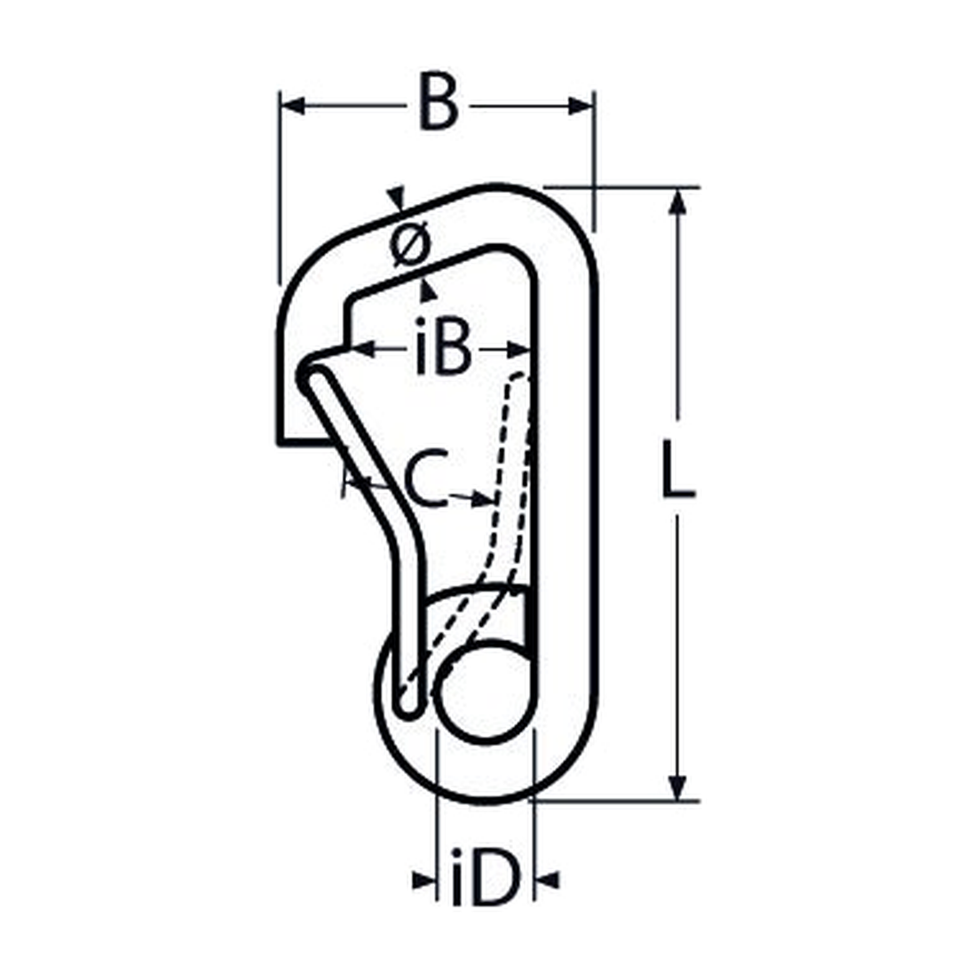 M6 Spring Snap Hook A4 Stainless Steel