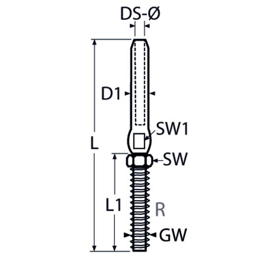 M5 Turnbuckle Body A4 Stainless Steel