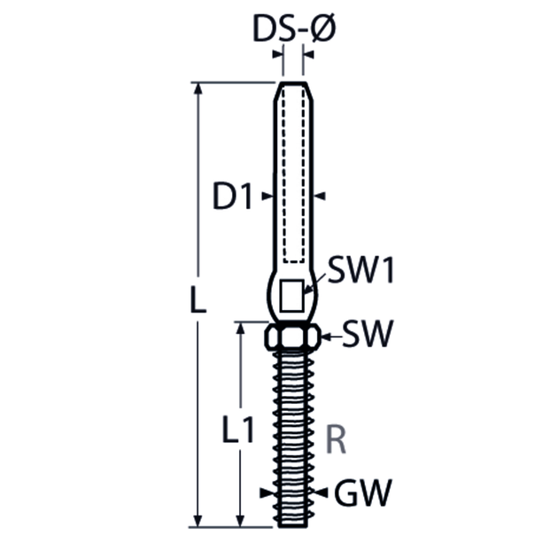 M5 Turnbuckle Body A4 Stainless Steel