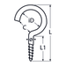 4.4 X 50 Plain Cup Hook A2 Stainless Steel