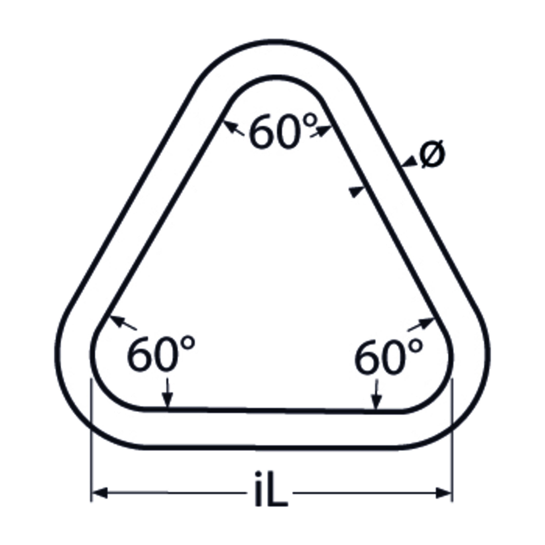 M8 X 45 Triangle Ring A2 Stainless Steel