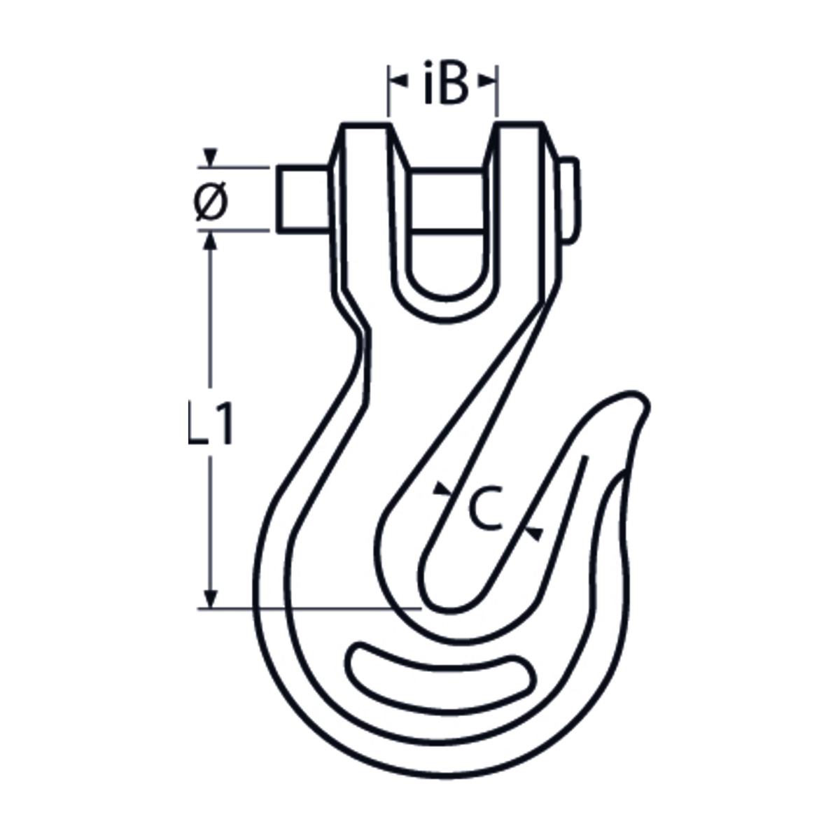 M8 Clevis Grab Hook A4 Stainless Steel