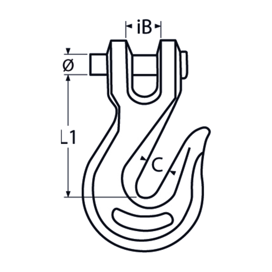 M8 Clevis Grab Hook A4 Stainless Steel
