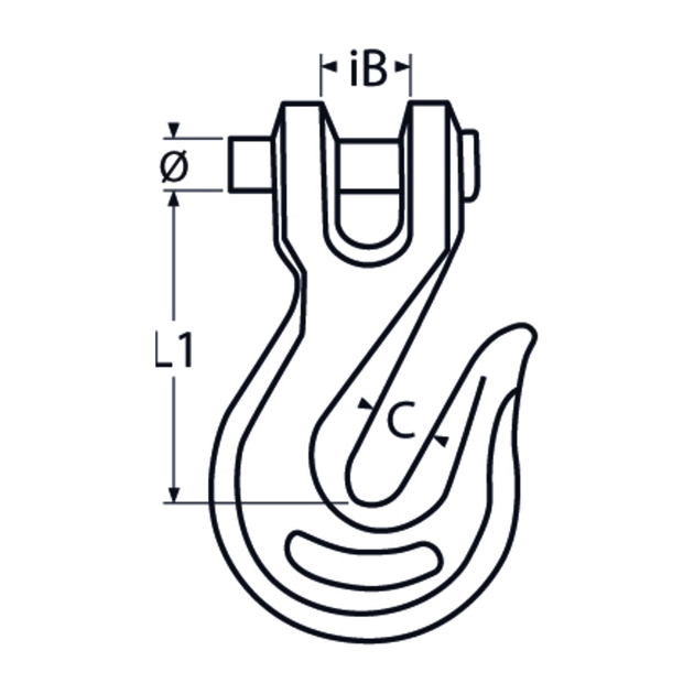M8 Clevis Grab Hook A4 Stainless Steel