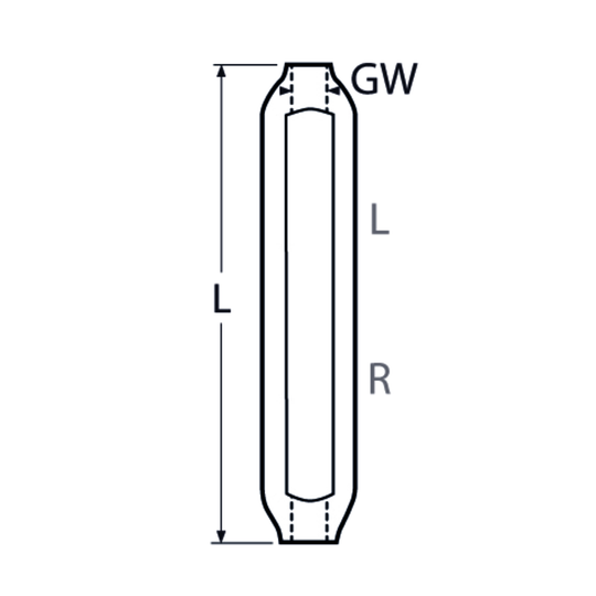 M12 Body Turnbuckle A4 Stainless Steel